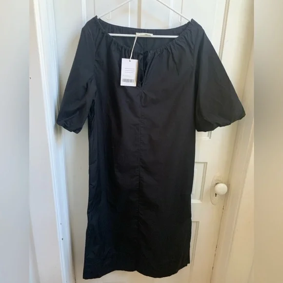 NWT Everlane Supima Puff Sleeve Maxi Dress Black XS - Picture 5 of 10
